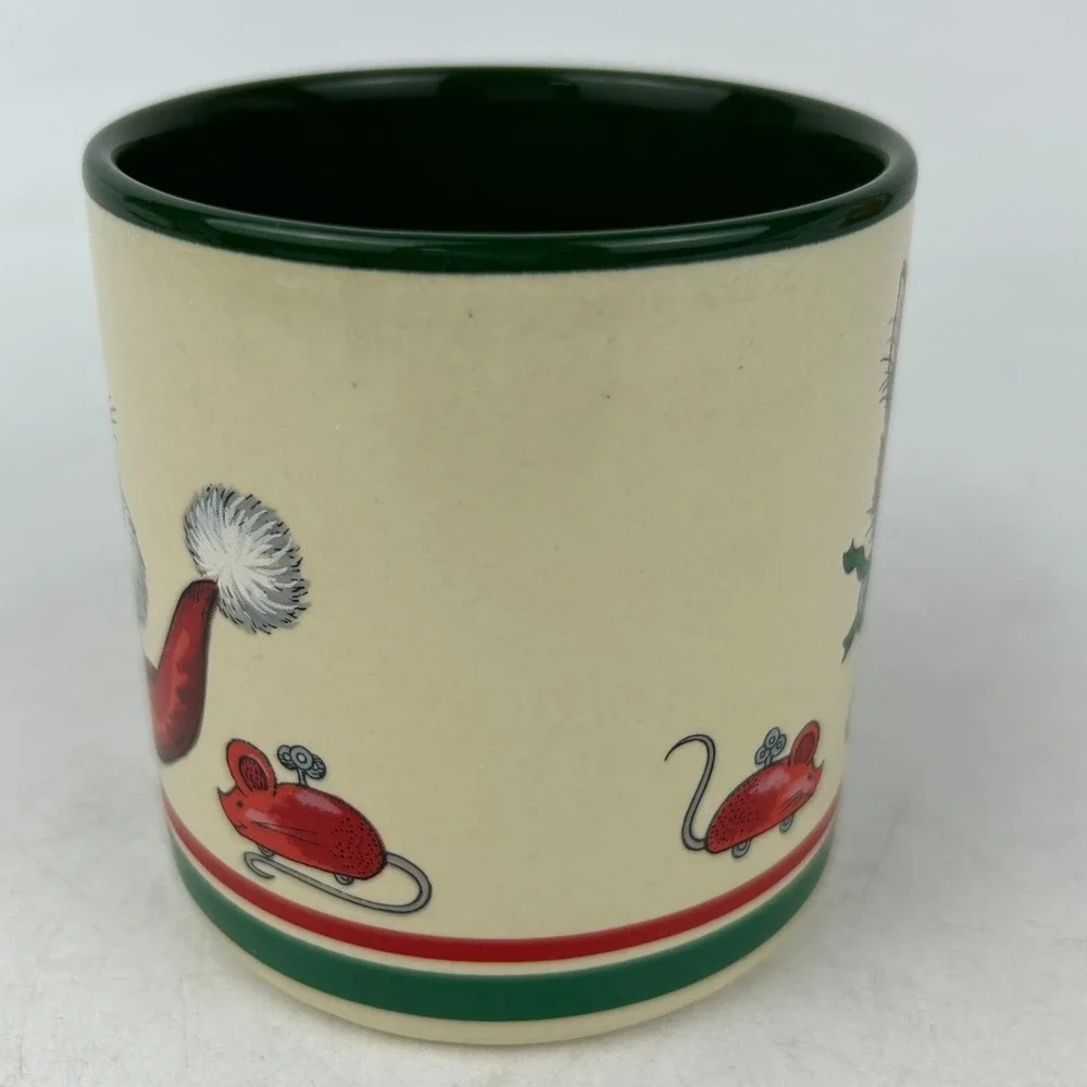 Vintage Potpourri Press 1989 Tabby‎ Kitten Santa Hat Christmas Coffee Tea Mug